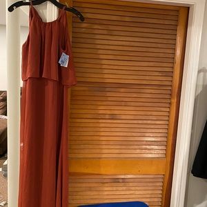 David’s Bridal Marroon/Rust color bridesmaid dress